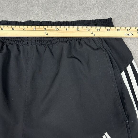 VTG Y2K Adidas Track Pants Men's Large Wide Leg Baggy Joggers Black White Sweats - Picture 13 of 15